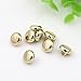 Small Shiny Mirror Mushroom Metal Shank Buttons for Fashion Shirts(Light Gold, Pack of 10)