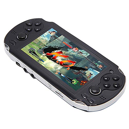Basde Handheld Game Console Kids Adults, Retro Classic Game Console Handheld Portable 800 Built-in 4.3 Inch Games Home Travel Portable Gaming System Childrens Tiny Toys (Black)