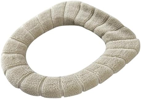 Yeefant 1Pcs Warm and Health Pumpkin Pattern Comfortable Velvet Coral Toilet Seat Cover Universal Cushion,0.95 Ft in Diameter,Nordic Khaki