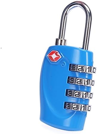 Tasoll Combination Lock 4 Digit Padlock TSA Approved Locks Number Code Lock For Travel Suitcases Luggage Bag School Gym Lockers Filing Cabinets Toolbox Case Door Fence Hasp Cabinet Storage 1 Pack Blue