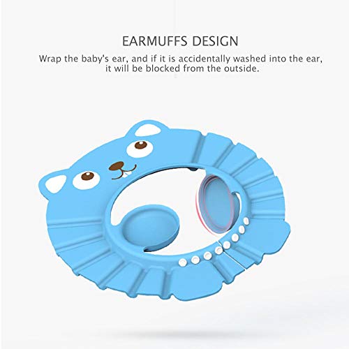 AOLVO Adjustable Baby Shower Hat,Bath Cap to Keep Safety & Suitable at Bath Shower Time for Little Angel/Princess,Shower Visor Protection Soft Cap with Ear Covers for Toddlers Kids - Thumbnail 5