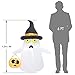 Superjare 4 Ft Halloween Inflatable Ghost & Pumpkin, Blow up Decoration with LED Light, Ghost with Witch Hat, Indoor & Outdoor, Yard & Lawn Decor