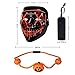 Gwei Halloween Mask Scary LED Light Up Mask -with Fun Necklace-for Festival Cosplay Halloween Festival Party (Red)