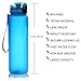 Homiguar Sports Water Bottle, Large Water Bottle, Flip Top with Locking Lid, Leak Proof, BPA Free, 36-Ounce - Blue