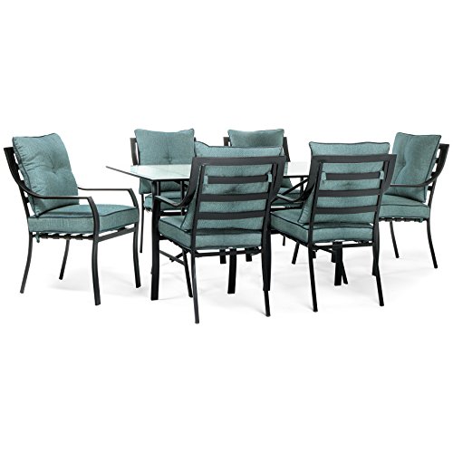 Hanover LAVDN7PC-BLU Lavallette 7 Piece Outdoor Dining Set in Ocean Blue