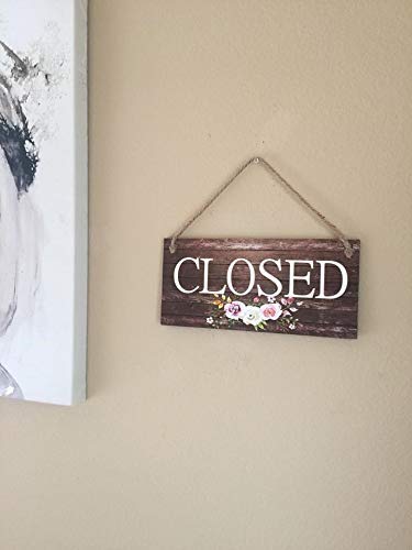 Reversible Open Closed Business Sign, Pretty Boutique Open Closed Sign, Boutique Signage, Rustic, Wooden Door Sign