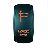 QUNQI STAR 5 pin Laser Backlit Rocker Switch LIGHTED WHIP 20A 12V On/off LED Light Toggle Switch (Orange)
