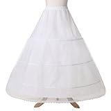 CEZOM Petticoat Crinoline Bridal Underskirt Half Slip 3 Hoops for Wedding Dresses