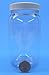 BearCreekMall (Pack of 6) 16 Oz. Clear Plastic PET Round Wide-mouth Jars with White Caps