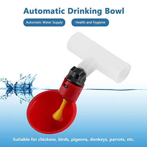 5 Stücke Automatische Kunststoff Chicken Drinker Cups Geflügel Waterer Water Drinking Dispenser Cups Schüsseln Wassertrinker Werkzeug für Vogel Wachtel Taube Huhn Henne(25mm Tube) – Bild 4