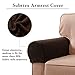 Subrtex Spandex Stretch Fabric Armrest Anti-Slip Furniture Protector Slipcovers for Recliner Sofa Set of 2, Armchair Cover, Chocolate Pique