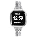 bayite Slim Bling Bands Compatible with Fitbit Versa/Versa 2/Versa Lite Smartwatch, Dressy Metal Bracelet Jewelry Wristband Women, Silver
