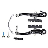 Asixx V Brake, Black Mountain Bicycle Cycling Aluminium Alloy Front & Rear V Brake Pads Sleek and Classy Looking,Working Great for Upgrade from Cantilever Brakes