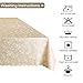 Locika Washable Vinyl Tablecloth Easy Care Dinning Tablecloth Rectangle Heavy Duty Plastic Tablecloth Waterproof Spillproof Vinyl Tablecloth (Beige, 60