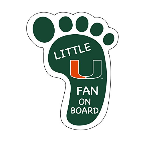 MIAMI HURRICANES LITTLE FAN ON BOARD MAGNET-UNIVERSITY OF MIAMI FOOTPRINT MAGNET