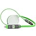 USB Cable, Retractable 2 in 1 Universal USB Cable Sync Data Charging Cable 3ft(1M) with 8 Pin Lighting / Micro USB Ports for iPhone, iPad, Samsung Galaxy and most Android phones, Tablet (Green)