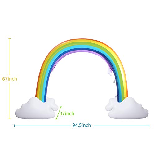 Delicacy Sprinkler for Kids,Inflatable Rainbow Yard Sprinkler Summer Outdoor Water Splash Toy for Children and Toddlers