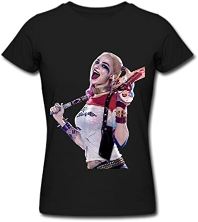 ZHEDZU Women's Suicide Squad Harley Poster Cool T Shirt Cotton Black XL