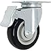 4 Pack Caster Wheels Swivel Plate Brake Casters On Black Polyurethane Wheels (4 inch with Brake)