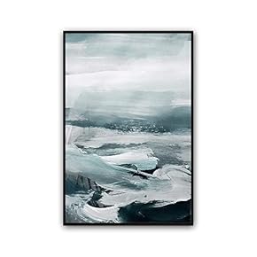 Framed Canvas Wall Art Abstract Color Block Canvas Prints Home Artwork Decoration for Living Room,Bedroom - 16x24 inches