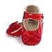 Weixinbuy Baby Girls PU Leather Princess Mary Jane Shoes Soft Sole Bowknot Shoes Red