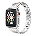 Wearlizer Bling Band Compatible with Apple Watch Straps 42mm 44mm Womens iWatch Color Matching Copper Gold Silver Rhinestone Replacement Steel X Wristband Beauty Dress