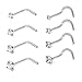 8 Pcs 20 Gauge Stainless Steel Nose Rings Studs L Shaped Crook Nose Body Piercing Jewelry 1.5mm 2mm 2.5mm 3mm Diamond CZ Nose Stud L Bend for Women Girl Piercing (Sliver-Steel)