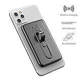 AIDEAZ Wireless Power Bank Mini Portable Charger 5000mAh, with Phone Finger Ring Holder Stand Qi Wireless Charger, Compatible with iPhone 8/X/Xs/XR/11 Pro/Nintendo Switch/Samsung S9/S9+/S10/S10+ etc.