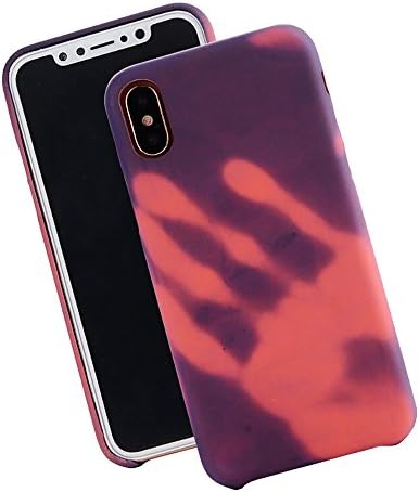 Dealetech iPhone Matte PC Thermal Sensor Case Color Changing Fluorescent Thermal Heat Induction Phone Back Cover for iphone 6 6s 6plus 6s plus 7 7plus phone x (purple iphone X)