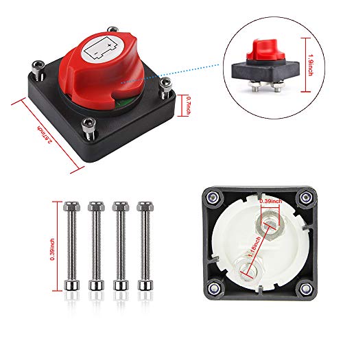 Battery Disconnect Switch Master Isolator Switches for Small Yacht Marine Boat RV Car ATV Vehicles - Thumbnail 5