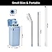 Reusable Metal Straws 2 Pack- Obixio Telescopic Reusable Drinking Straws Stainless Steel, Food-Grade Portable Straw with Case and Cleaning Brush for Outdoor, Party or Household (Black&Blue)
