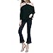 WLLW Women Chiffon Off Shoulder Long Sleeve Halter Neck Shirt Blouse Tops. Black, Small