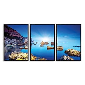 3 Piece Framed Canvas Wall Art for Living Room, Bedroom Scenery Theme Canvas Prints for Home Decoration Ready to Hang - 16"x24"x3 Panels