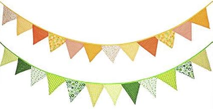 Amazon Com 24 Pcs 18 Feet Fabric Banner Colored Pennant Flag