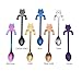 ZBGOROW 7-piece Durable 18/8 Stainless Steel Spoon Set – Cute Cat Spoons for Coffee - 4.6 Inches Mini Spoons – Set of 7 in 7 Assorted Colors