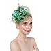 ACTLATI Fascinators Hat for Women Tea Party Headpiece Wedding Cocktail Flower Mesh Feathers Hair Clip 20s Flapper Fascinators