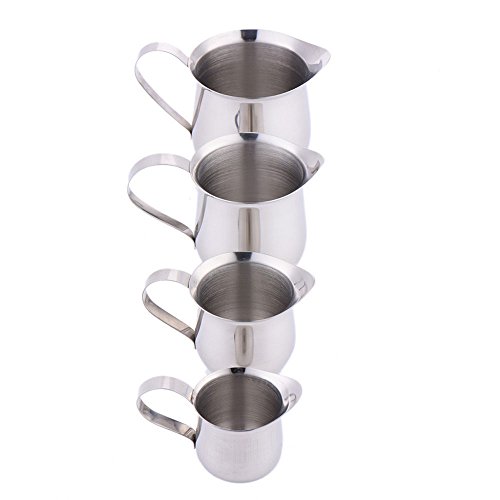 Lautechco Stainless Steel Coffee Shop Espresso Milk Latte Art Frothing Jug Cup Jar 60ml 90ml 150ml 24 0ml (8oz/240ml) - Thumbnail 4