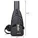 Sling Bag with USB Charging Port Crossbody Canvas Chest Bag for Mens Hiking Backpack (Black)