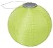 Allsop Home and Garden Soji Original 10” Round LED Outdoor Solar Lantern, Handmade with Weather-Resistant UV Treated Nylon, Stainless Steel Hardware, Auto sensor on/off, Chinese Style Globe Light, Green (1-count)