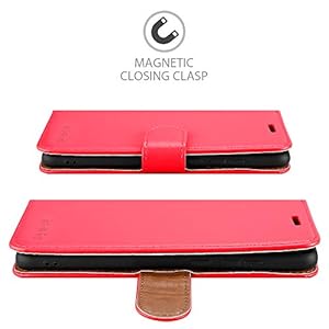 iCatchy - Custodia a portafoglio in pelle per Oppo A53, colore: Rosso - immagine 7