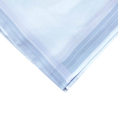 6/9 Pack of Mens Striped Border Cotton Handkerchiefs