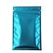 QQ Studio Pack of 100 Smell Proof Food Safe Flat Metallic Foil Flat Zip Top Lock Sample Food Storage Bags Pouch 8.5x13cm (3.3x5.1) (Matte Blue)