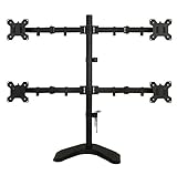 EZM Basic Quad 4 LCD LED Monitor Mount Stand Free Standing with Grommet Mount Option Holds Up to 27" Widescreen Displays(002-0015)