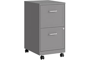 Lorell 2-Drawer Mobile File Cabinet, Gray- (LLR16873)