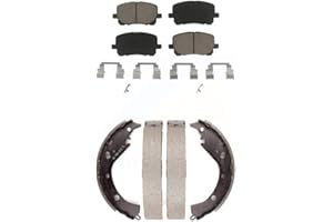 Transit Auto - Front Rear Ceramic Brake Pads And Drum Shoes Kit For 2003-2006 Toyota Matrix Pontiac Vibe AWD KCN-100339