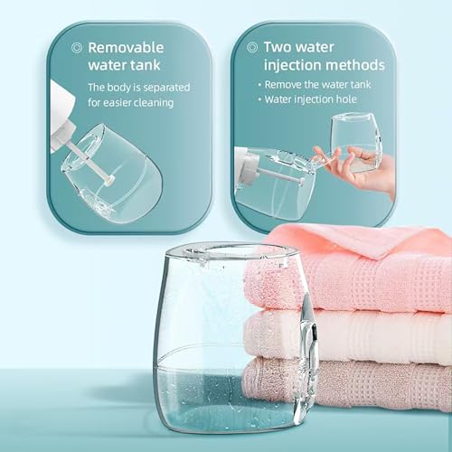 Water Flossers for Teeth, Portable Dental Water Floss for Tooth Cleaning, Cordless Oral Irrigator with 5 Tips & Jet Storage Case, Rechargeable 300mL Flosser for Travel, IPX7 خيط مائي للأسنان