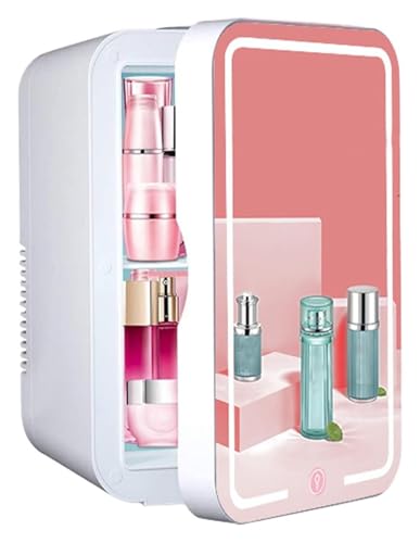 MoSumOn Mini Fridge,Skincare fridge, Skincare Fridge With LED Mirror AC/DC Portable Thermoelectric Cooler And Warmer For Skincare 8L Compact Mini Refrigerator(White)
