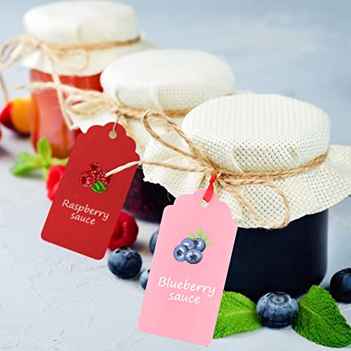 SallyFashion 200 PCS Color Gift Tags, Hanging Tags Labels with String, Heart Hole Punch for Gifts Arts and Crafts Valentines Wedding Birthday Holiday