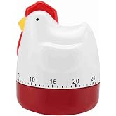 Cute Chicken Kitchen Timer, 60 Minute Wind up Timer Mechanical Chicken Egg Timer Manual Countdown Timer Rotating Time Reminder for Home Kitchen Cooking Baking, 2.5x3.2in