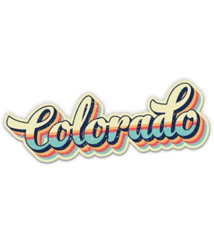 Wyoming Flag Colorado State Flag, Rustic Painting, Contour, Outdoor Vinyl Stickers – Lantern Press Cool Vinyl Stickers 4 thumbnail image